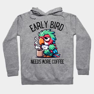 Sleepy Parrot Morning Coffee Lover Hoodie